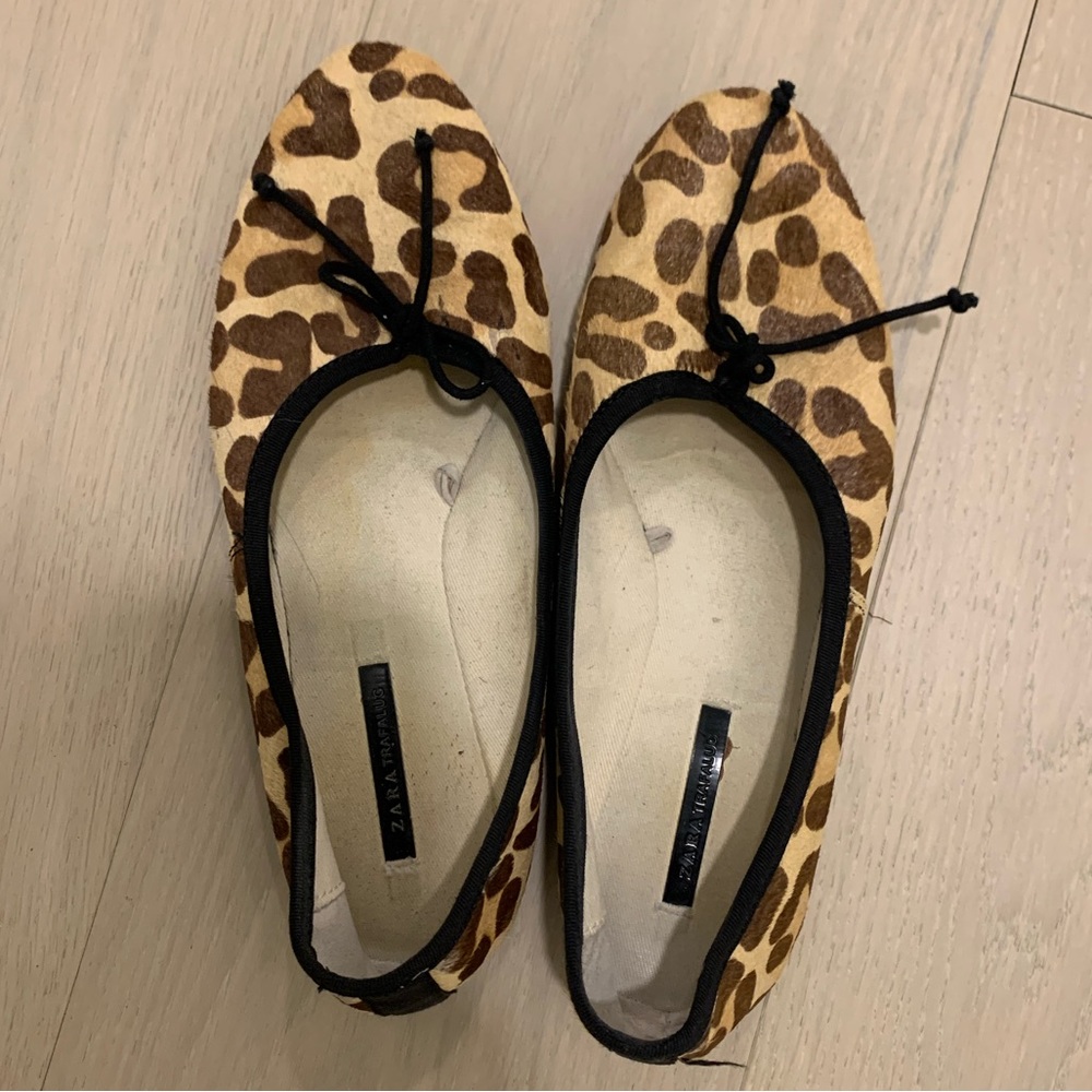 Zara animal hair flats size 37